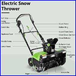 22 Corded Snow Blower 3000 RPM Electric Snow Thrower 25 ft Throwing Distance US