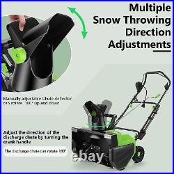 22 Corded Snow Blower 3000 RPM Electric Snow Thrower 25 ft Throwing Distance US