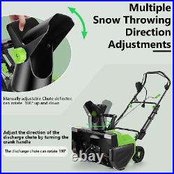 22 Electric Snow Thrower, 15-Amp 3000RPM Corded Snow Blower with 2 Wheels