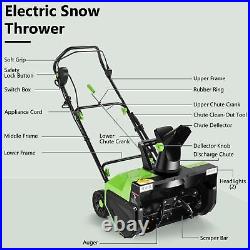 22 Electric Snow Thrower, 15-Amp 3000RPM Corded Snow Blower with 2 Wheels