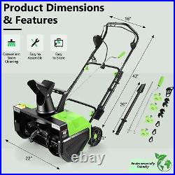 22 Electric Snow Thrower, 15-Amp 3000RPM Corded Snow Blower with 2 Wheels