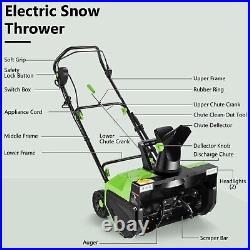 22 Electric Snow Thrower 15 Amp Walk Behind Corded Electric Snow Blower 120V US