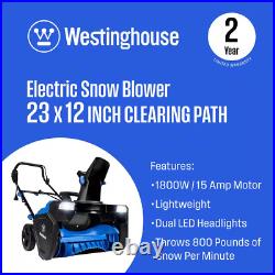 23 In. 120V Single-Stage Electric Snow Blower Corded, Powerful Snow Removal