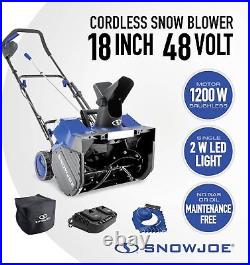 24-Volt Cordless Snow Blower Bundle, 18-Inch Snow Clearing Deck, Auger Assit