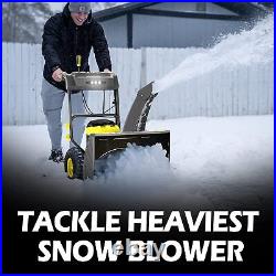 24Cordless Snow Blower Self Propelled 2Stage 80V Battery Powered 6.0Ah Battery