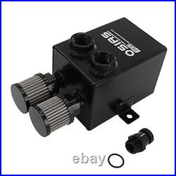 2L 2X 12AN Oil Breather Catch Can Tank 2 Port Dual Breather Filter Kit