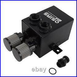 2L 2X 12AN Oil Breather Catch Can Tank 2 Port Dual Breather Filter Kit