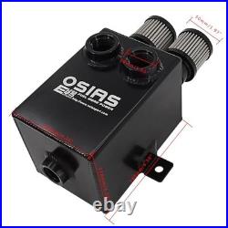 2L 2X 12AN Oil Breather Catch Can Tank 2 Port Dual Breather Filter Kit