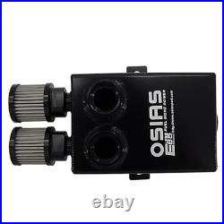 2L 2X 12AN Oil Breather Catch Can Tank 2 Port Dual Breather Filter Kit