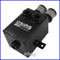 2L 2X 12AN Oil Breather Catch Can Tank 2 Port Dual Breather Filter Kit