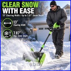 40V 13 Electric Cordless Snow Shovel with 2 4.0-Ah Battery & Charger 16000RPM