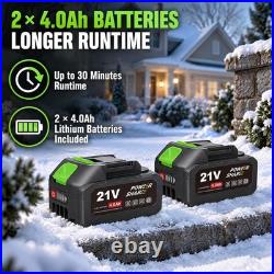 40V 13 Electric Cordless Snow Shovel with 2 4.0-Ah Battery & Charger 16000RPM