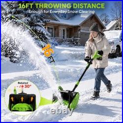 40V Cordless Snow Blower 13-Inch Width 2 Battery Charger Set Brushed Motor Paved