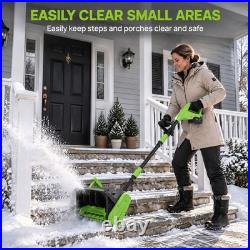 40V Cordless Snow Blower 13-Inch Width 2 Battery Charger Set Brushed Motor Paved