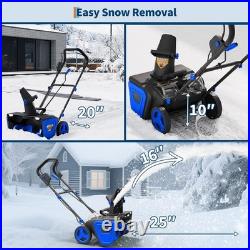 40V Cordless Snow Blower Brushless Motor 20 Width 180° 23 ft Throw Distance