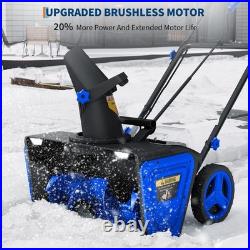 40V Cordless Snow Blower Brushless Motor 20 Width 180° 23 ft Throw Distance