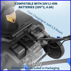 40V Cordless Snow Blower Brushless Motor 20 Width 180° 23 ft Throw Distance