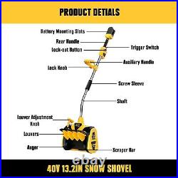 40V Cordless Snow Shovel Compatible with Dewalt 20V MAX Battery(Tool Only), Elec