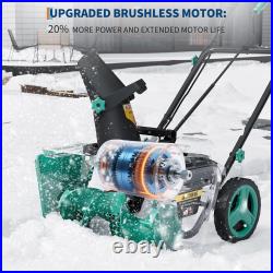 40V Electric Snow Blower Cordless Brushless Motor 20 Width with LED Light New
