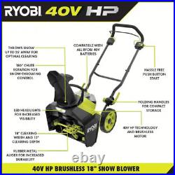 40V HP Brushless 18 In. Single-Stage Cordless Electric Snow Blower (Tool-Only)