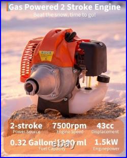 43CC Gas Powered Snow Shovel, 2.0HP 2-Stroke Snow Blower with 10x6 Clearing Path