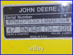 47 Inch John Deere Snow Thrower possible Fits 420 and 430