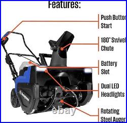 48V Cordless Snow Blower 18 Inch Kit, Steel Auger, LED Light1200W Brushless Motor