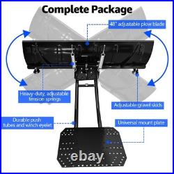 48in Snow Plow, Heavy Duty Steel Push Snow Blade for Most ATVs & UTVs