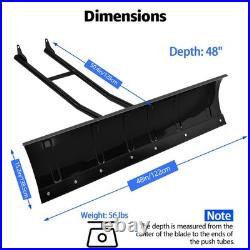 48in Snow Plow, Heavy Duty Steel Push Snow Blade for Most ATVs & UTVs
