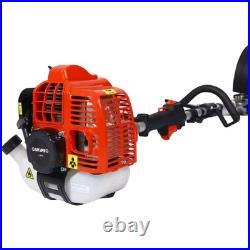 52CC 2-Stroke Gas Broom Sweeper 24 Nylon Brush 1700W for Snow Leaves EPA Red
