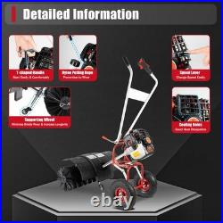 52CC Gas Power Nylon Brush Broom Sweeper Walk Behind Snow Sweeper Snow Clean