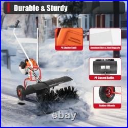 52CC Gas Power Walk Behind Snow Dirt Sweeper 2.5HP Broom Snow Shovel Cleaner US