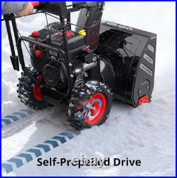 AMERISUN 24-Inch Gas Snow Blower With 212cc 4-Cycle OHV Engine, Recoil Start