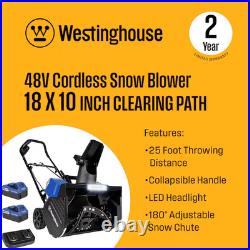 Battery Powered 48-volt 18-in Single-stage Push Battery Snow Blower 4 Ah-Sale Battery Powered 48-volt 18-in Single-stage Push Battery Snow Blower 4 Ah-Sale
