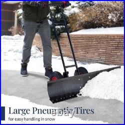Best Choice Products 2-Wheel Snow Pusher Adjustable Handle Reflective Tape 48in