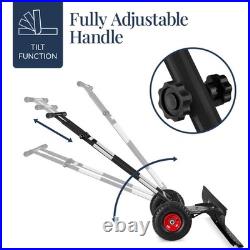 Best Choice Products 2-Wheel Snow Pusher Adjustable Handle Reflective Tape 48in