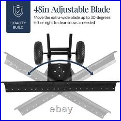 Best Choice Products 2-Wheel Snow Pusher Adjustable Handle Reflective Tape 48in