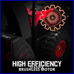 Cordless Electric Snow Blower, 24 Inch 80V Battery Powered Snow Thrower with LED