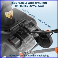 Cordless Snow Blower Brushless Motor 20 Width 23 ft Throw Distance 180° Chute