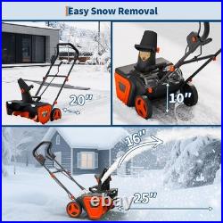 Cordless Snow Blower Brushless Motor 20 Width 23 ft Throw Distance 180° Chute