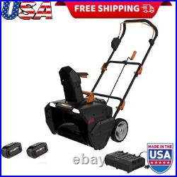 Cordless Snow Blower Brushless Motor With Dual LED Headlights Adjustable 40 V New