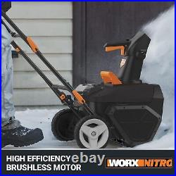 Cordless Snow Blower Brushless Motor With Dual LED Headlights Adjustable 40 V New