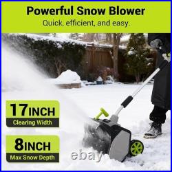 Cordless Snow Shovel DEKOPRO 40V17-Inch Cordless Snow Blower with 2x 20V Battery