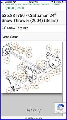 Craftsman Snowblower Auger Gear Case 24 Complete Transmission MT51405MA