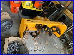 Cub Cadet snowblower attachment GT20 48 with 75 lb. Wheel weights and chains