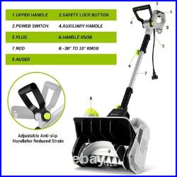 DEKOPRO 14-Inch Corded Electric Snow Blower, 1500w High-Power Snow Blower