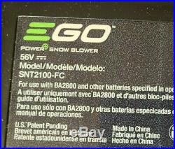 EGO Refurb 21 in 56V Lithium-Ion Cordless Snow Blower Tool Only SNT2100-FC