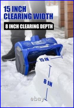 Effortless Snow Removal 40V 15 Electric Shovel with 16.5 Ft Throw Distance Effortless Snow Removal 40V 15 Electric Shovel with 16.5 Ft Throw Distance