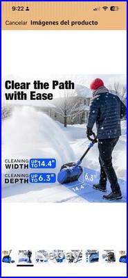 Electric Cordless Snow Shovel, 14.4-Inch 24V 5.0Ah Brushless Cordless Snow