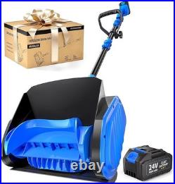 Electric Cordless Snow Shovel, 14.4-Inch 24V 5.0Ah Brushless, Cordless -blue
